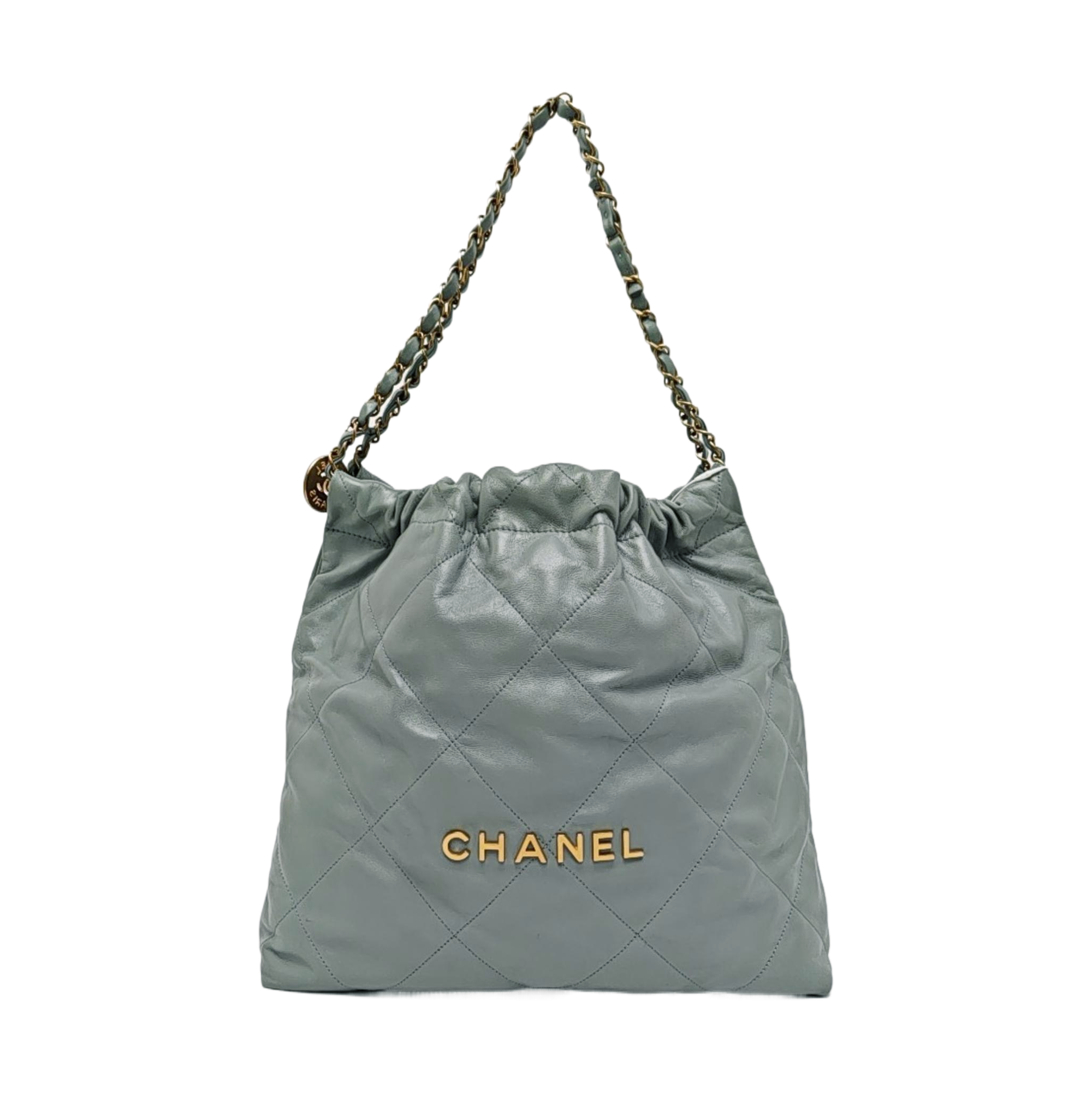 CHANEL 22 Medium Quilted Calfskin Green