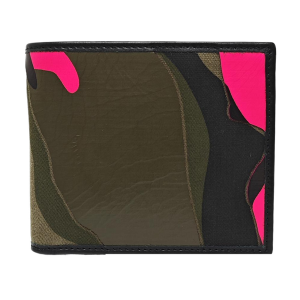 Coated Canvas Card Holder Green