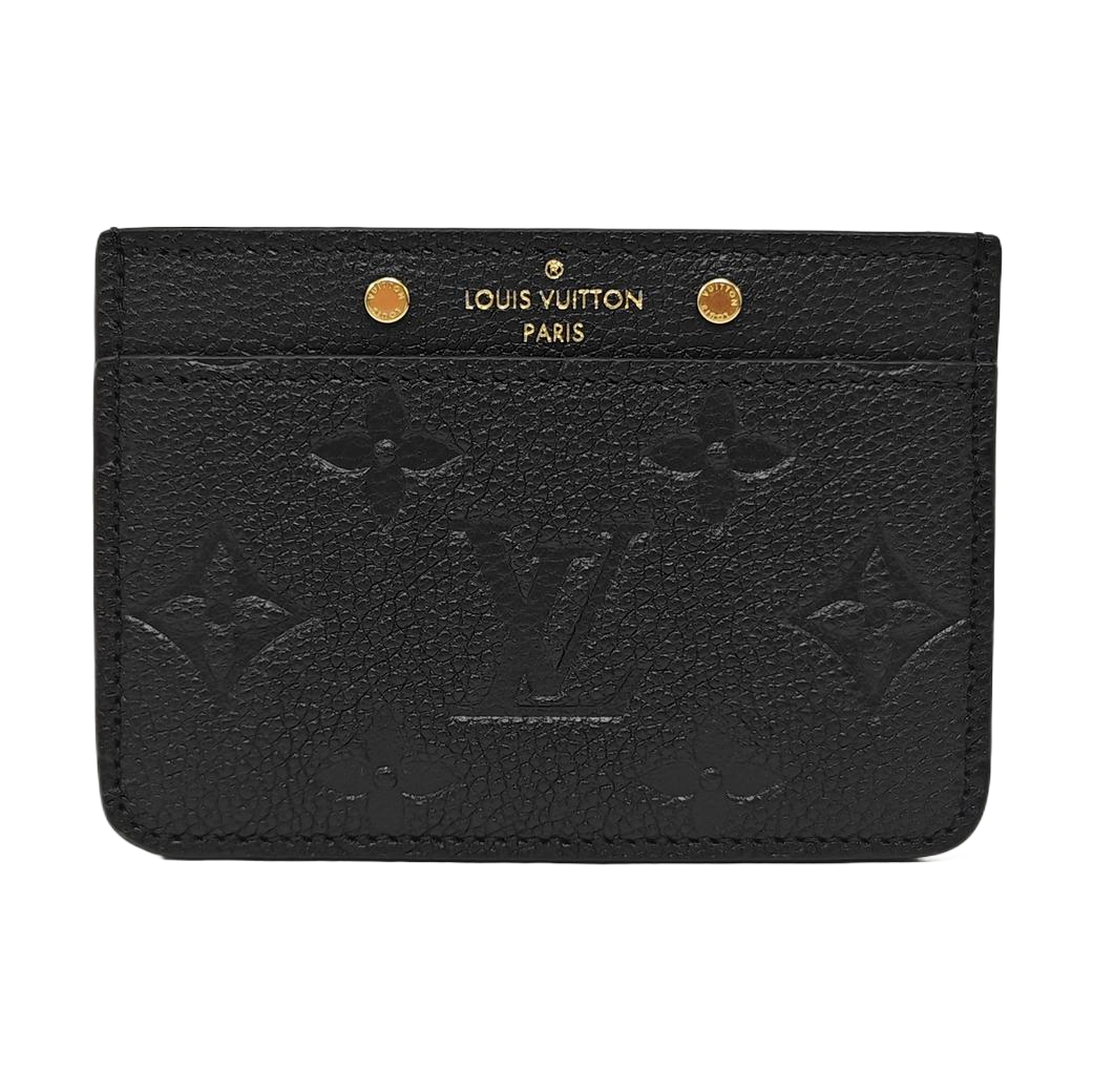 Monogram Calfskin Card Holder Black