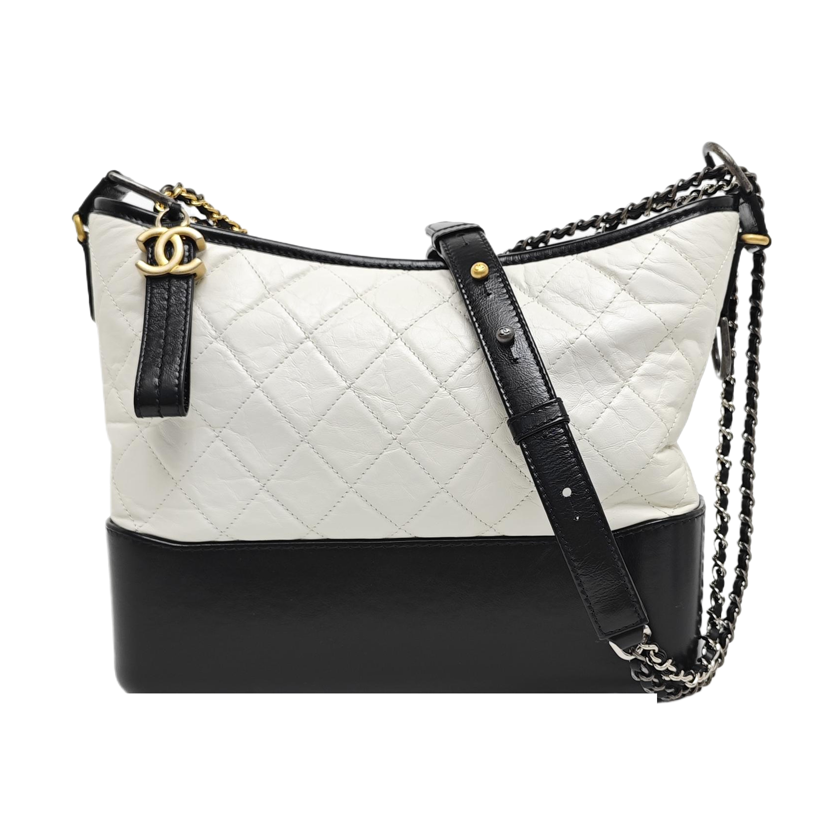 GABRIELLE Medium Quilted Calfskin White