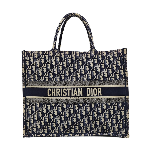 Book Tote Large Oblique Canvas Blue