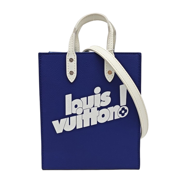 SAC PLAT Extra Small Calfskin Blue