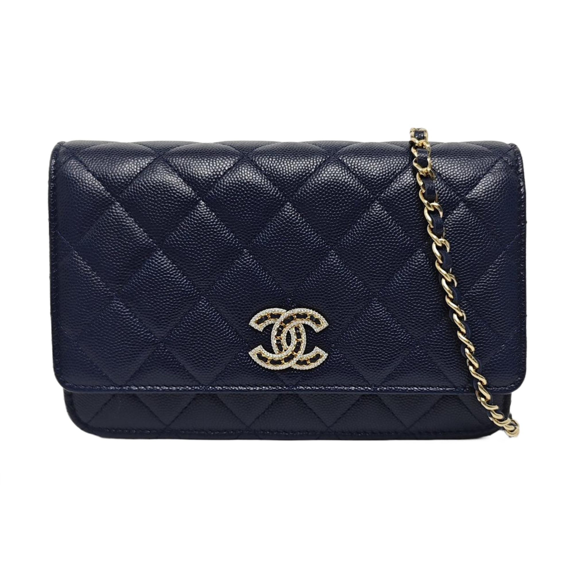 WOC Quilted Grained Calfskin Blue