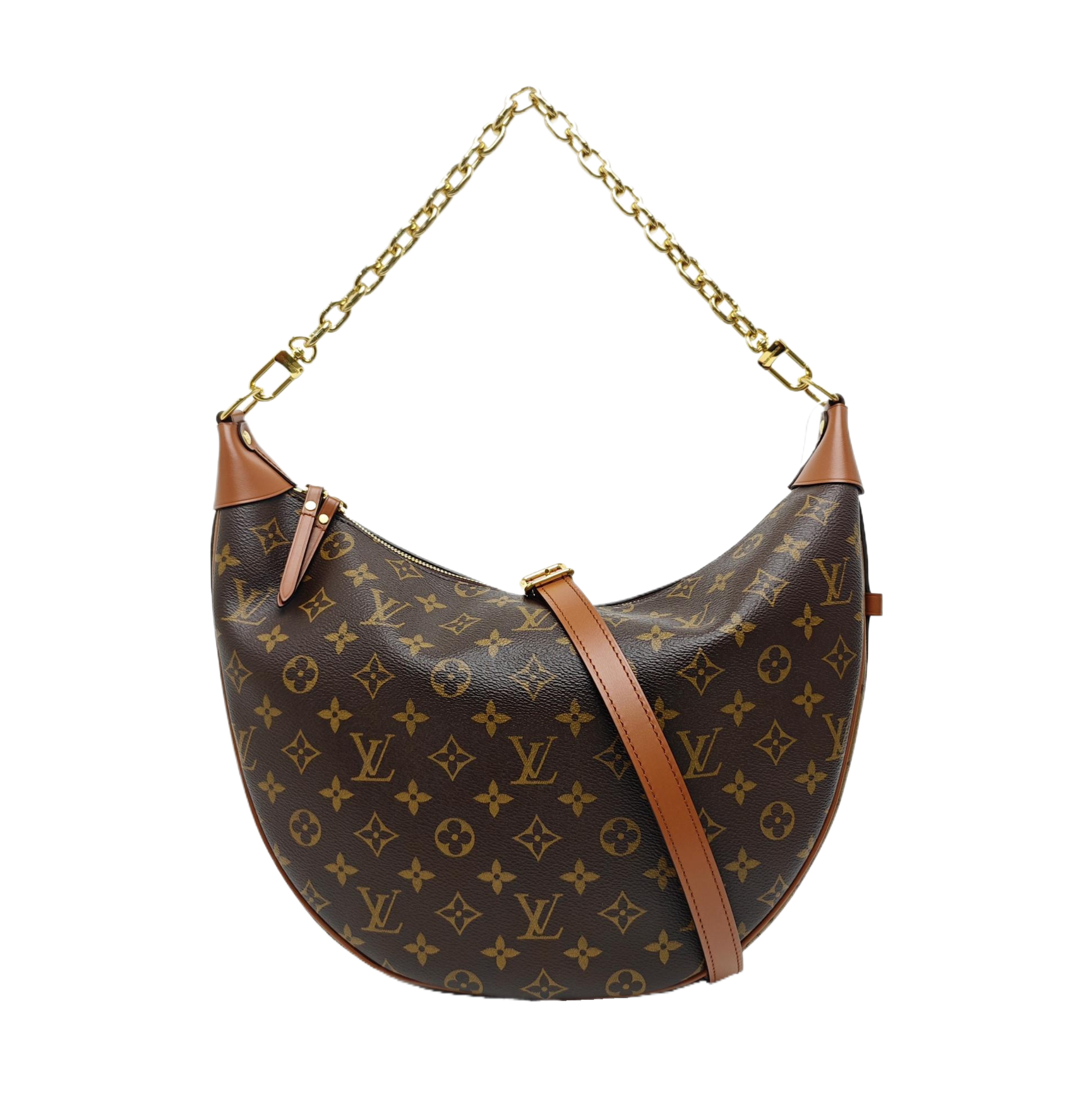 LOOP HOBO Monogram Coated Canvas Brown