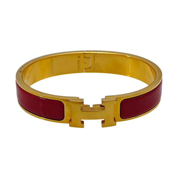 Clic H Metal Red Bangle