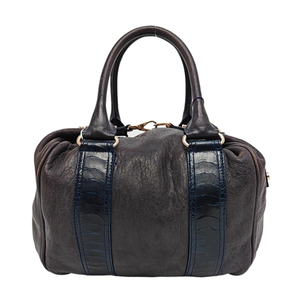 Calfskin Top Handle Bag Brown