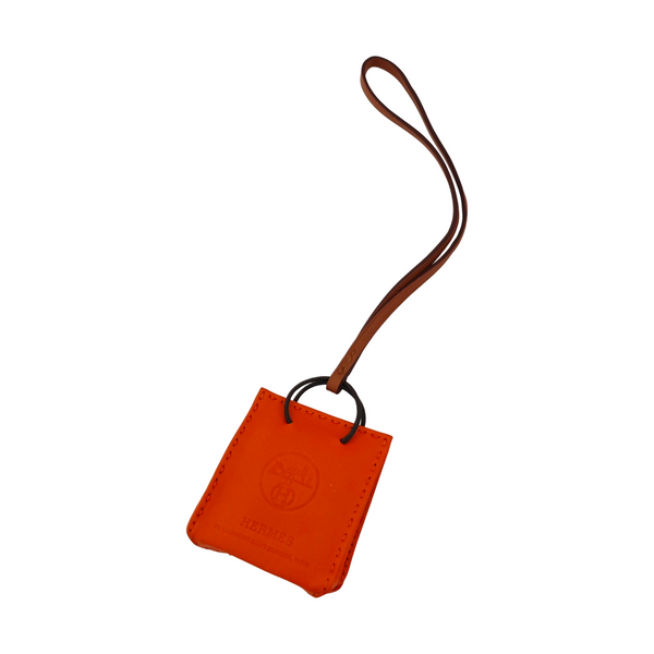 Leather Bag Charm Orange