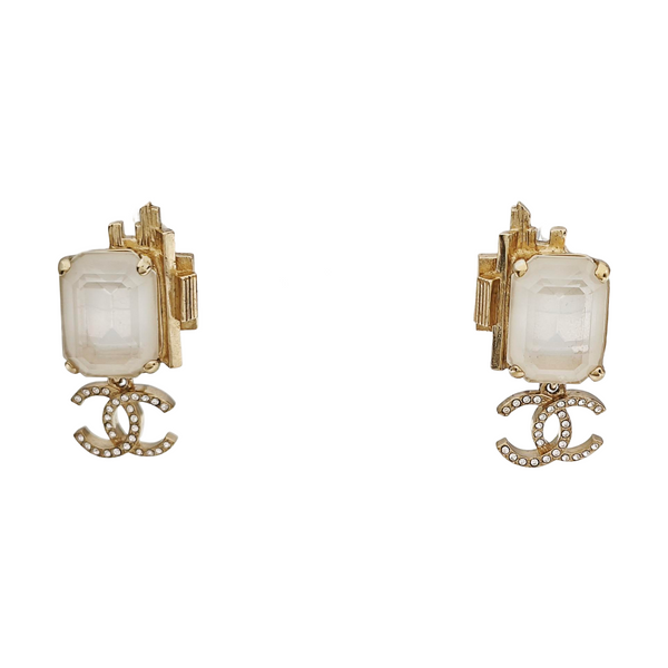 CC Logo Brass Gold Earrings