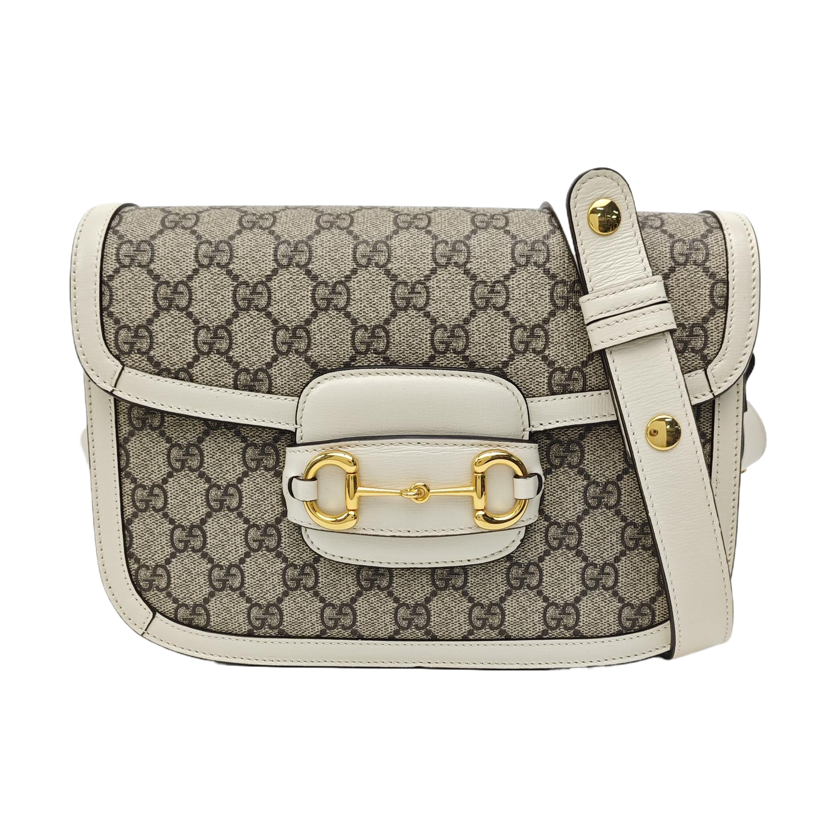 Horsebit 1955 Small Monogram Coated Canvas Beige