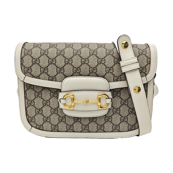 Horsebit 1955 Small Monogram Coated Canvas Beige