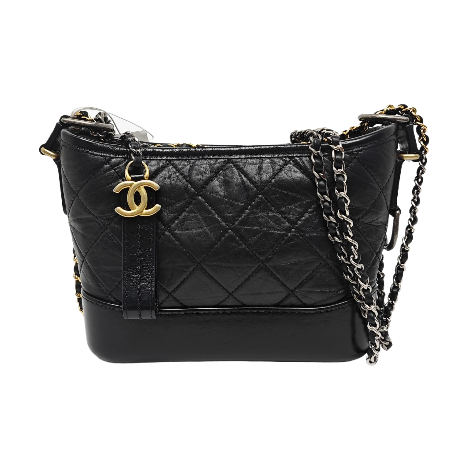 GABRIELLE Small Quilted Vintage Calf Black