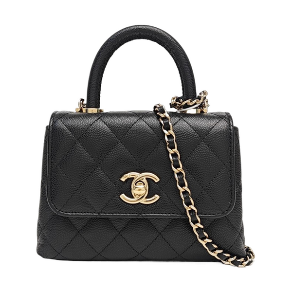 COCO HANDLE Grained Calfskin Black