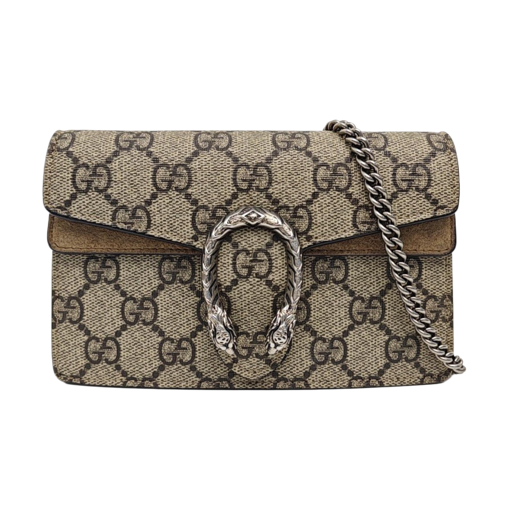 Dionysus Super Mini Monogram Coated Canvas Beige