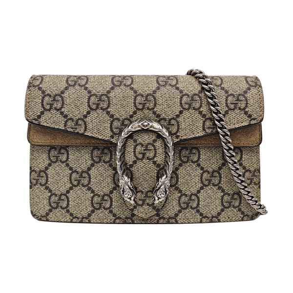 Dionysus Super Mini Monogram Coated Canvas Beige