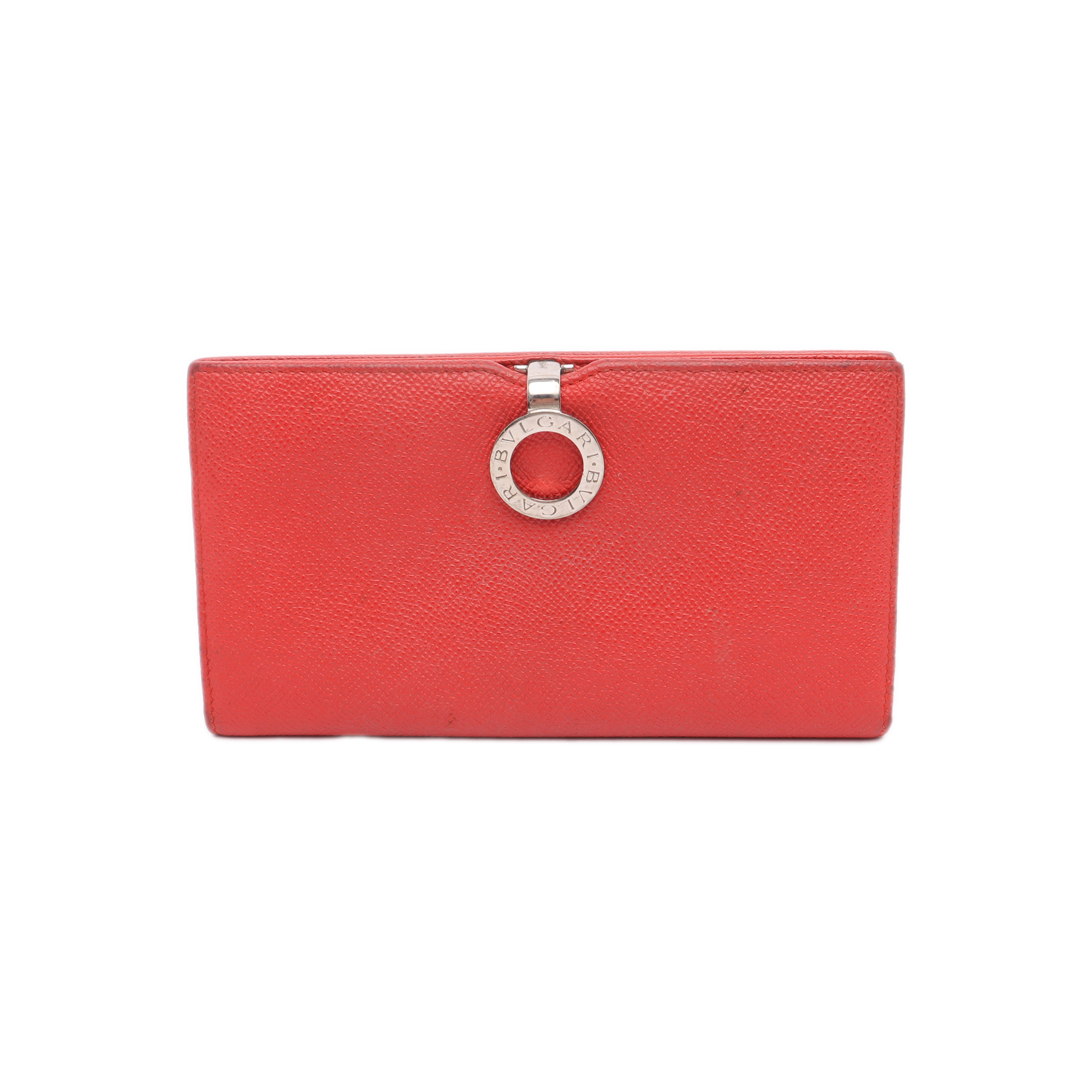 BVLGARI Calfskin Red Wallet