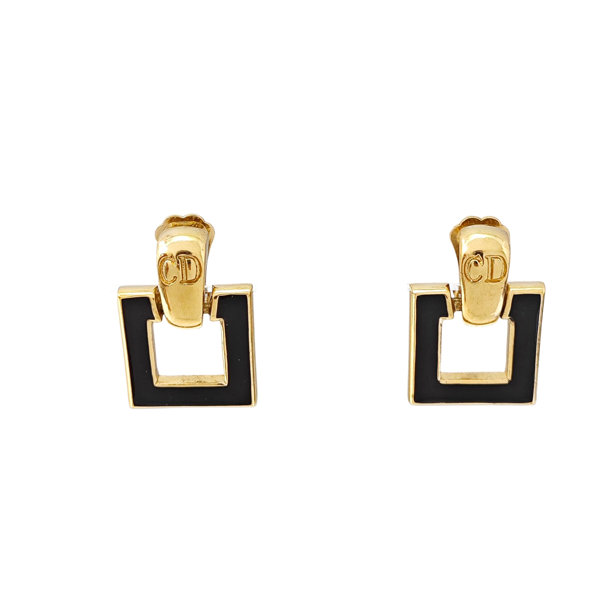 Metal Black Clip On Earrings