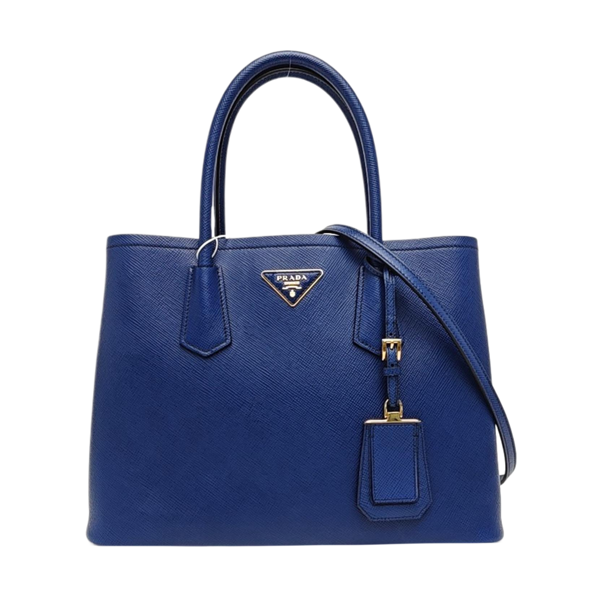 Double Medium Saffiano Calfskin Blue
