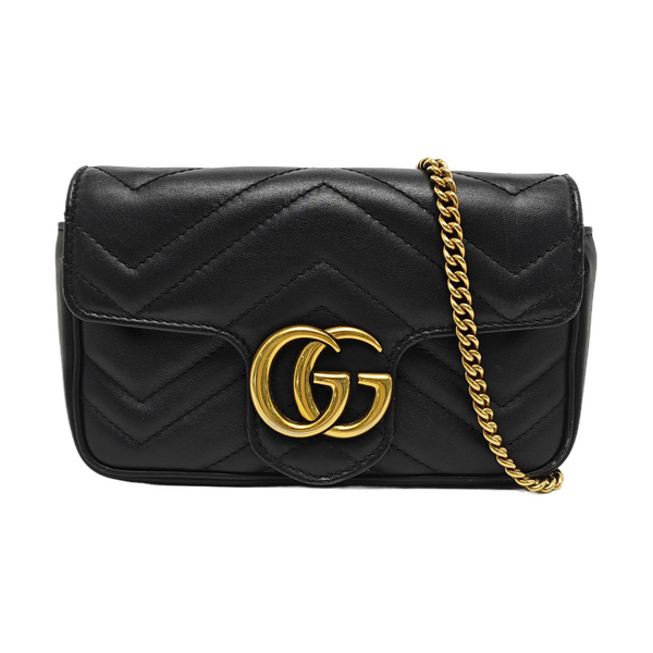 GG Marmont Mini Quilted Calfskin Black