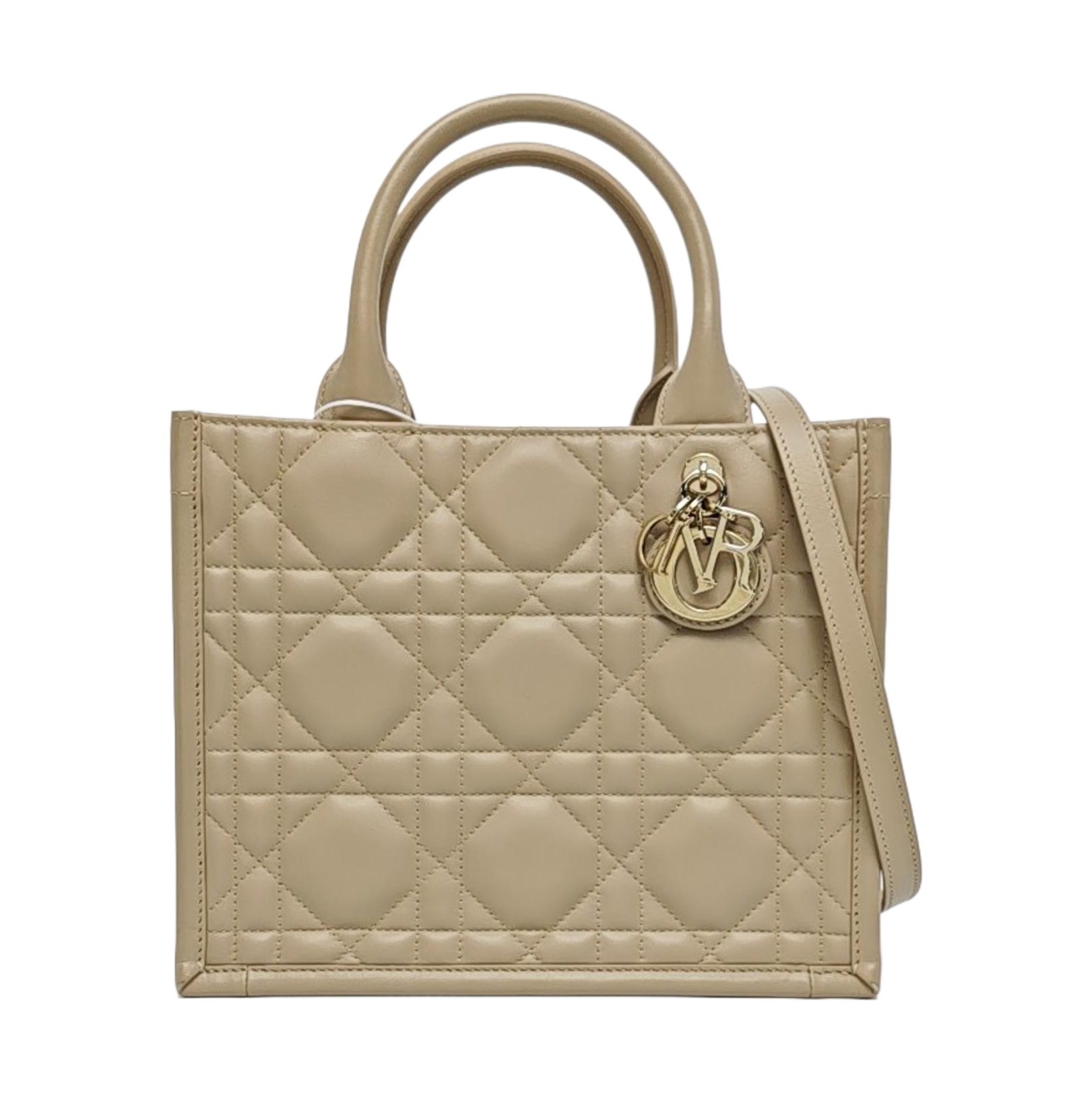 Book Tote Small Quilted Calfskin Beige