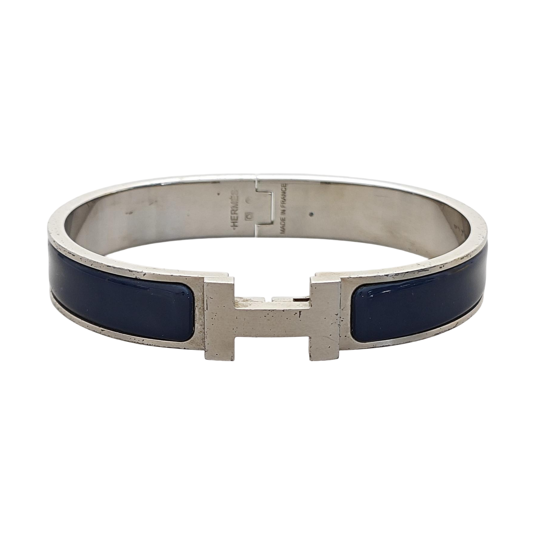 Clic H Metal Silver Bangle