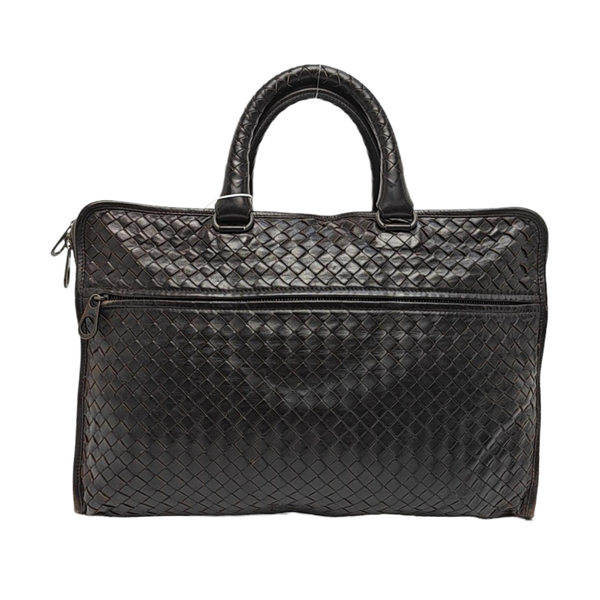 Lambskin Top Handle Bag Brown