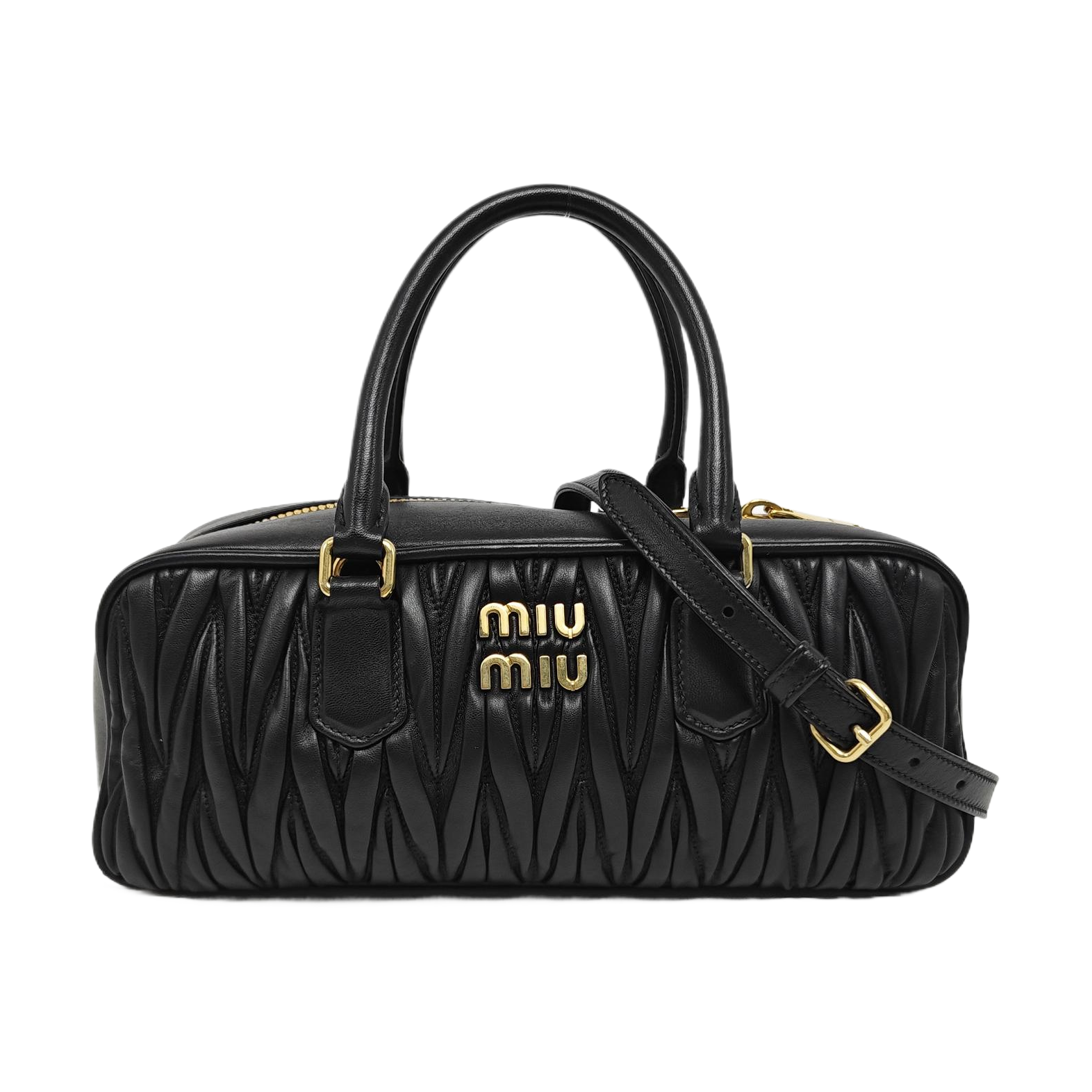 Arcadie Matelassé Large Quilted Lambskin Black