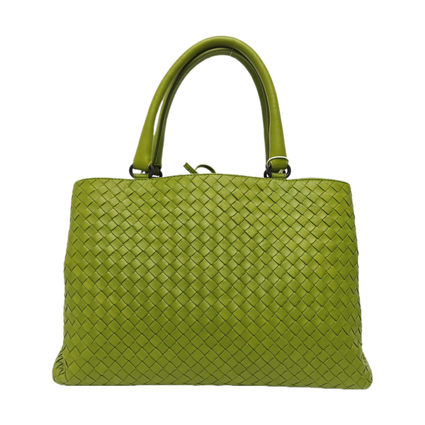 Lambskin Top Handle Bag Green