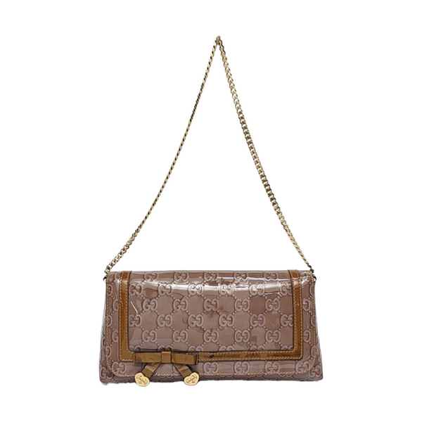 Monogram Patent Leather Shoulder Bag Purple