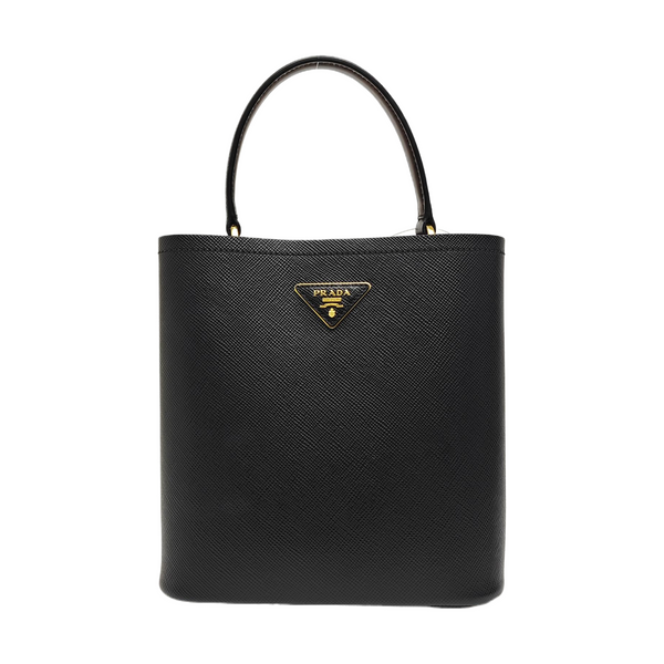 Panier Medium Saffiano Calfskin Black