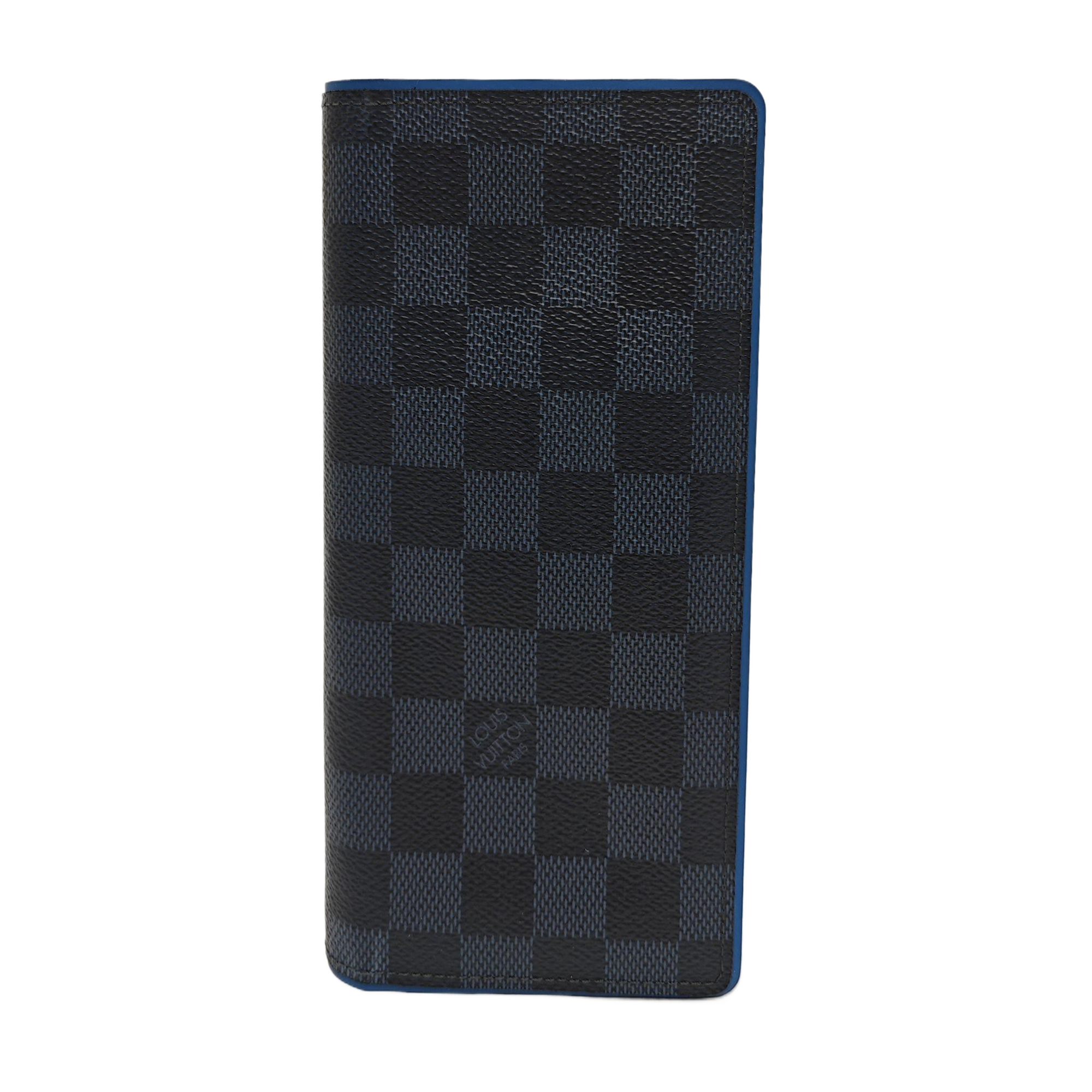 BRAZZA Damier Coated Canvas Blue Wallet
