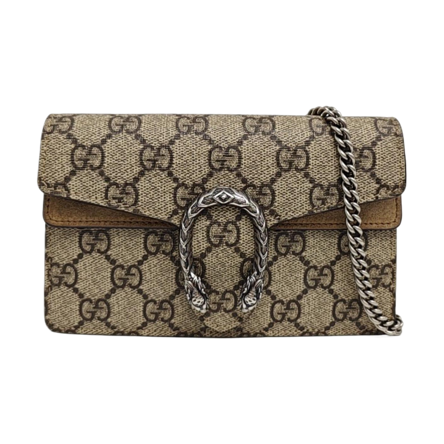 Dionysus Super Mini Monogram Coated Canvas Beige