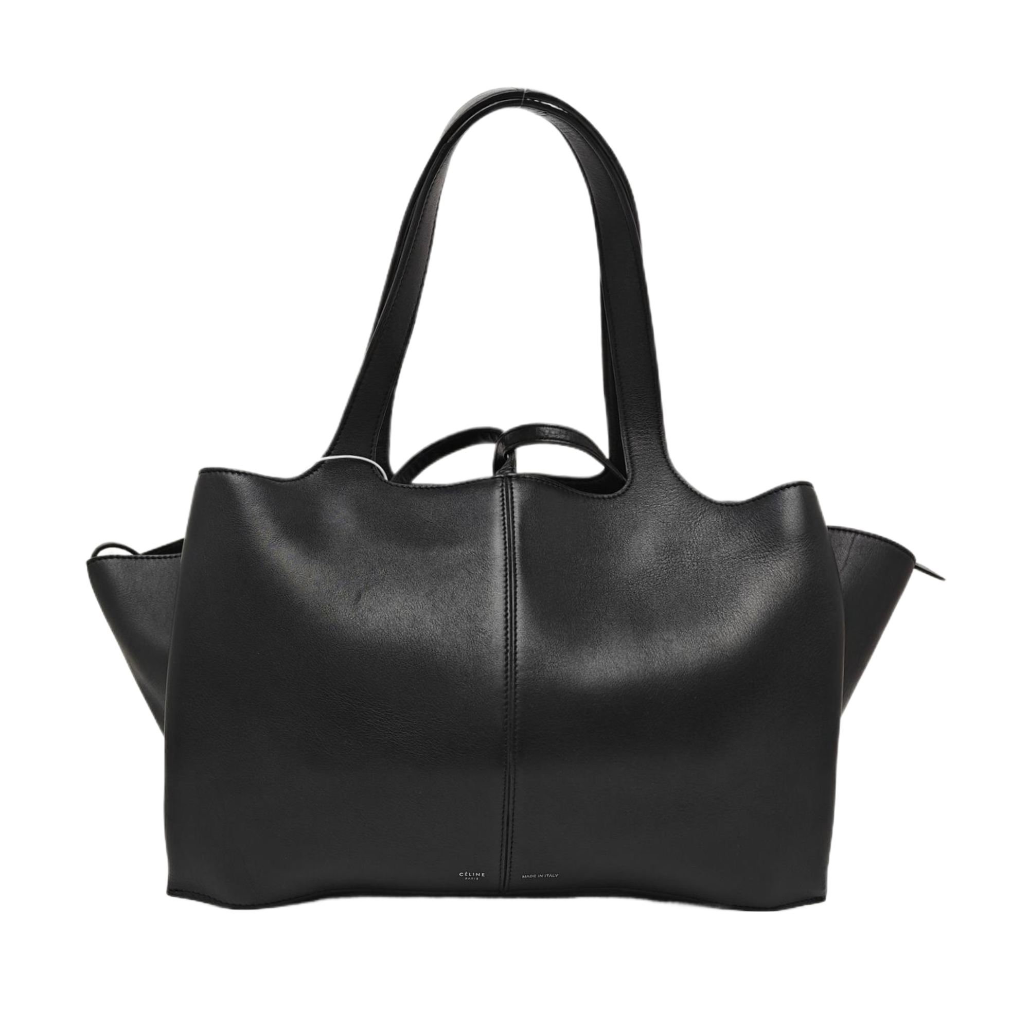 TRI FOLD Medium Calfskin Black