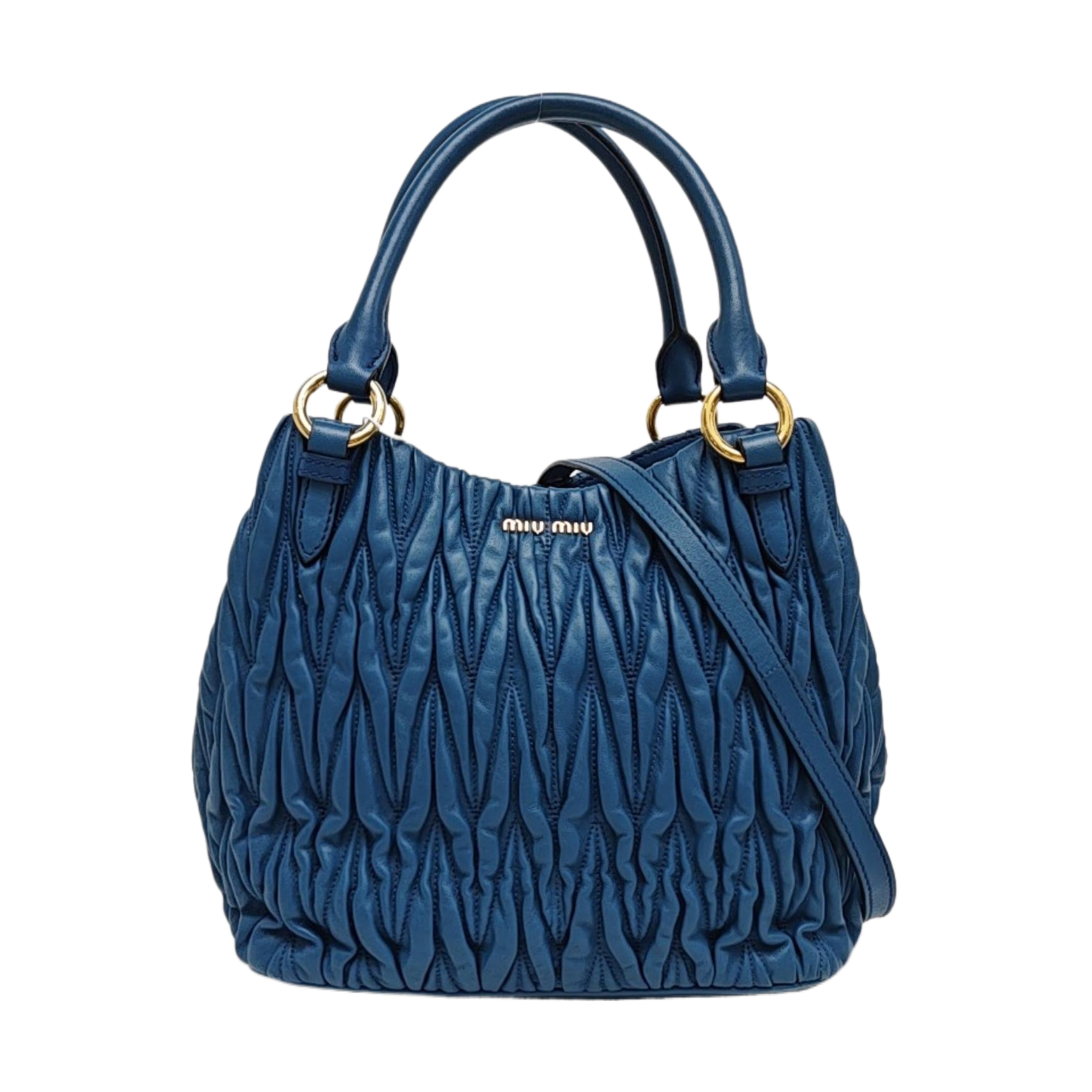 Quilted Lambskin Tote Bag Blue