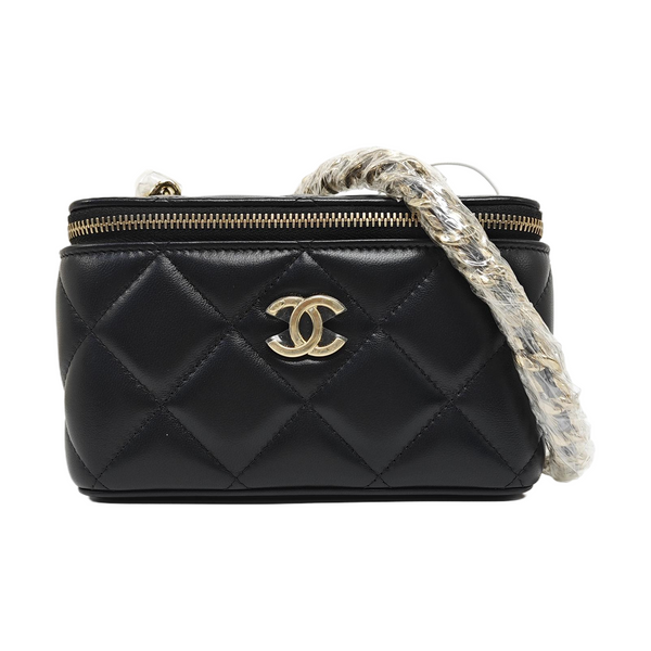 VANITY CASE Small Quilted Lambskin Black