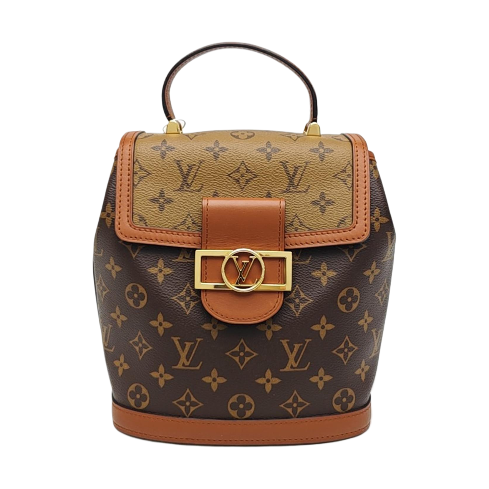 Monogram Coated Canvas Backpack PM Brown