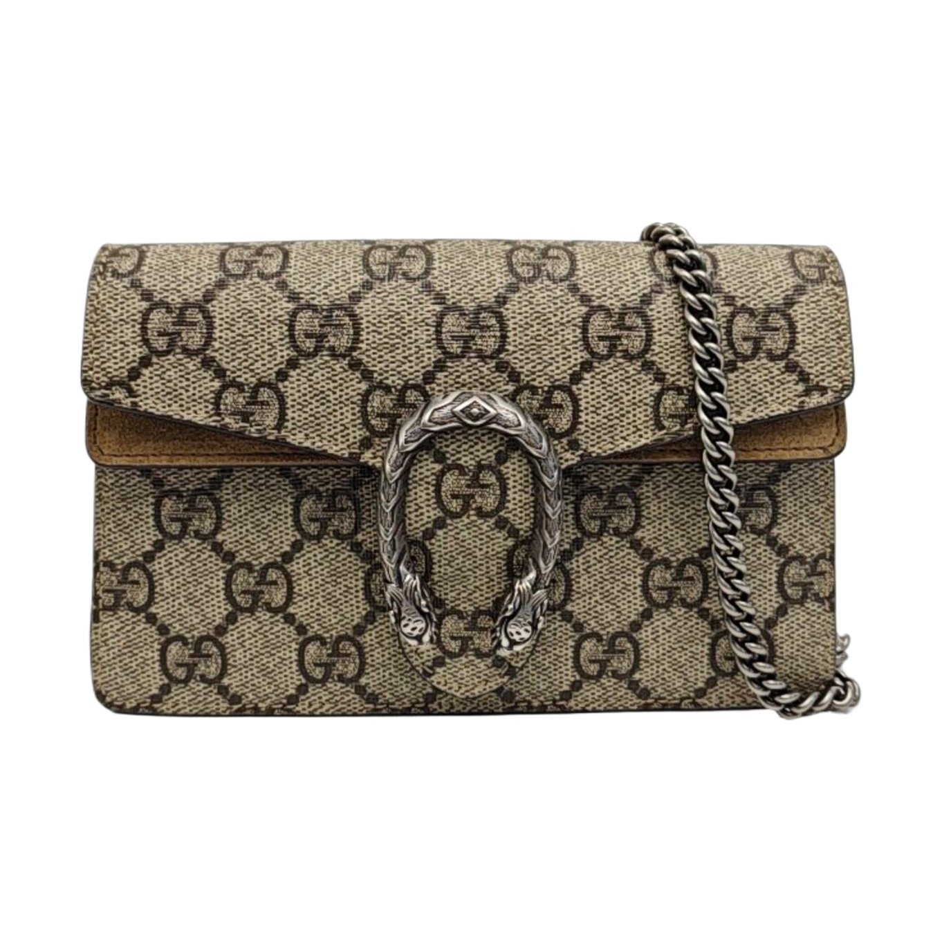 Dionysus Super Mini Monogram Coated Canvas Beige