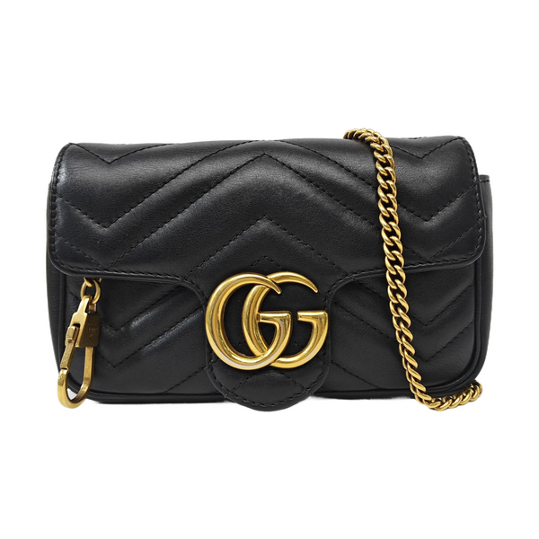 GG Marmont Mini Quilted Calfskin Black