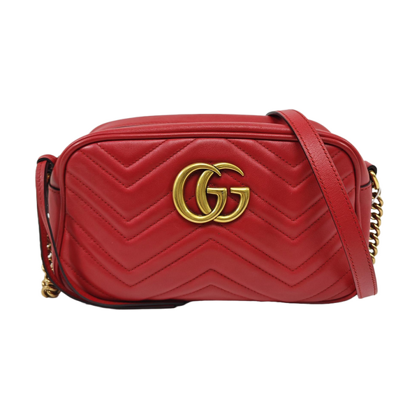 GG Marmont Small Quilted Calfskin Red