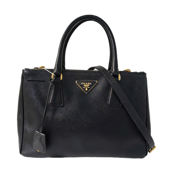 Galleria Large Saffiano Calfskin Black