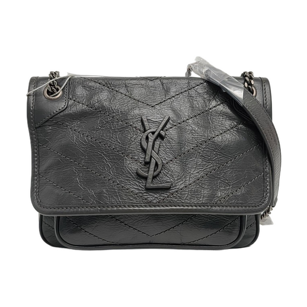 NIKI Small Chevron Calfskin Gray