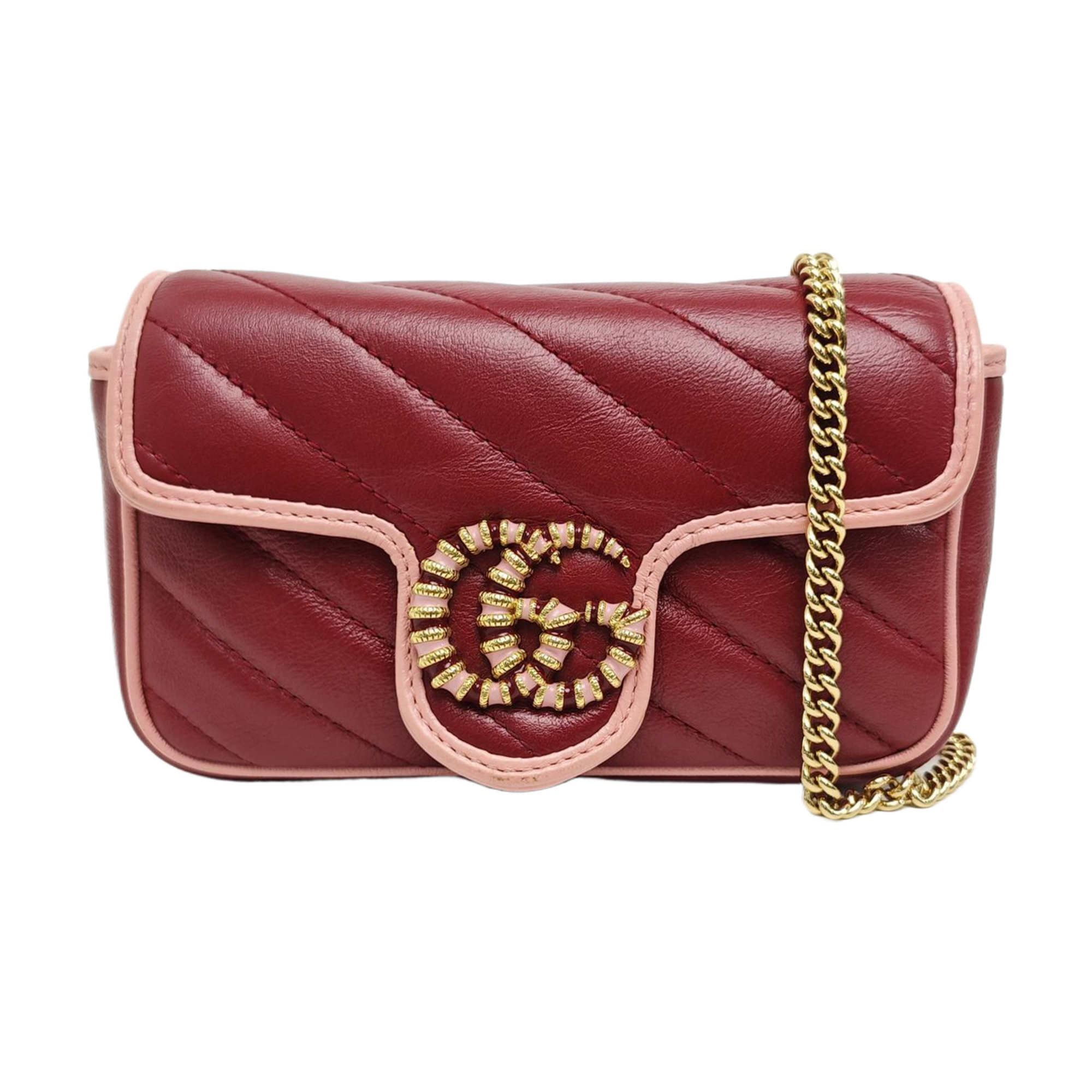 GG Marmont Super Mini Quilted Calfskin Red