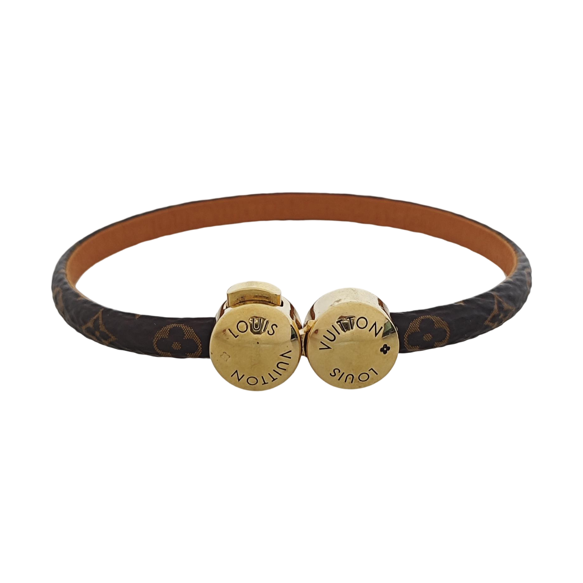 HISTORIC MINI MONOGRAM Leather Brown Bangle
