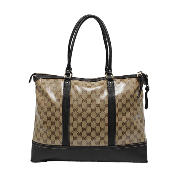 Monogram Coated Canvas Tote Bag Beige