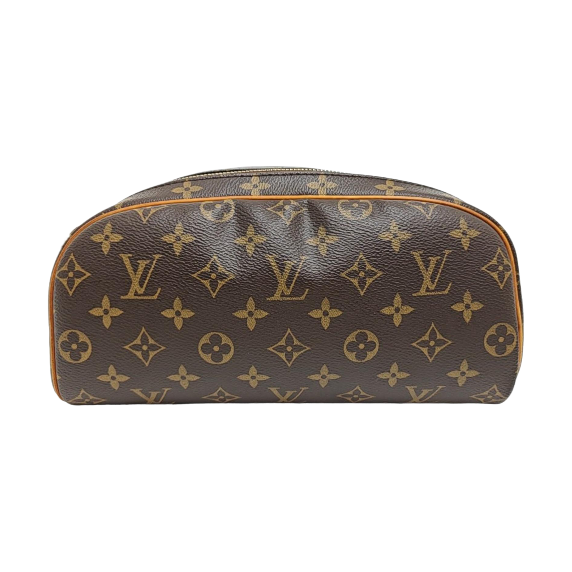 Monogram Coated Canvas Top Handle Bag Brown