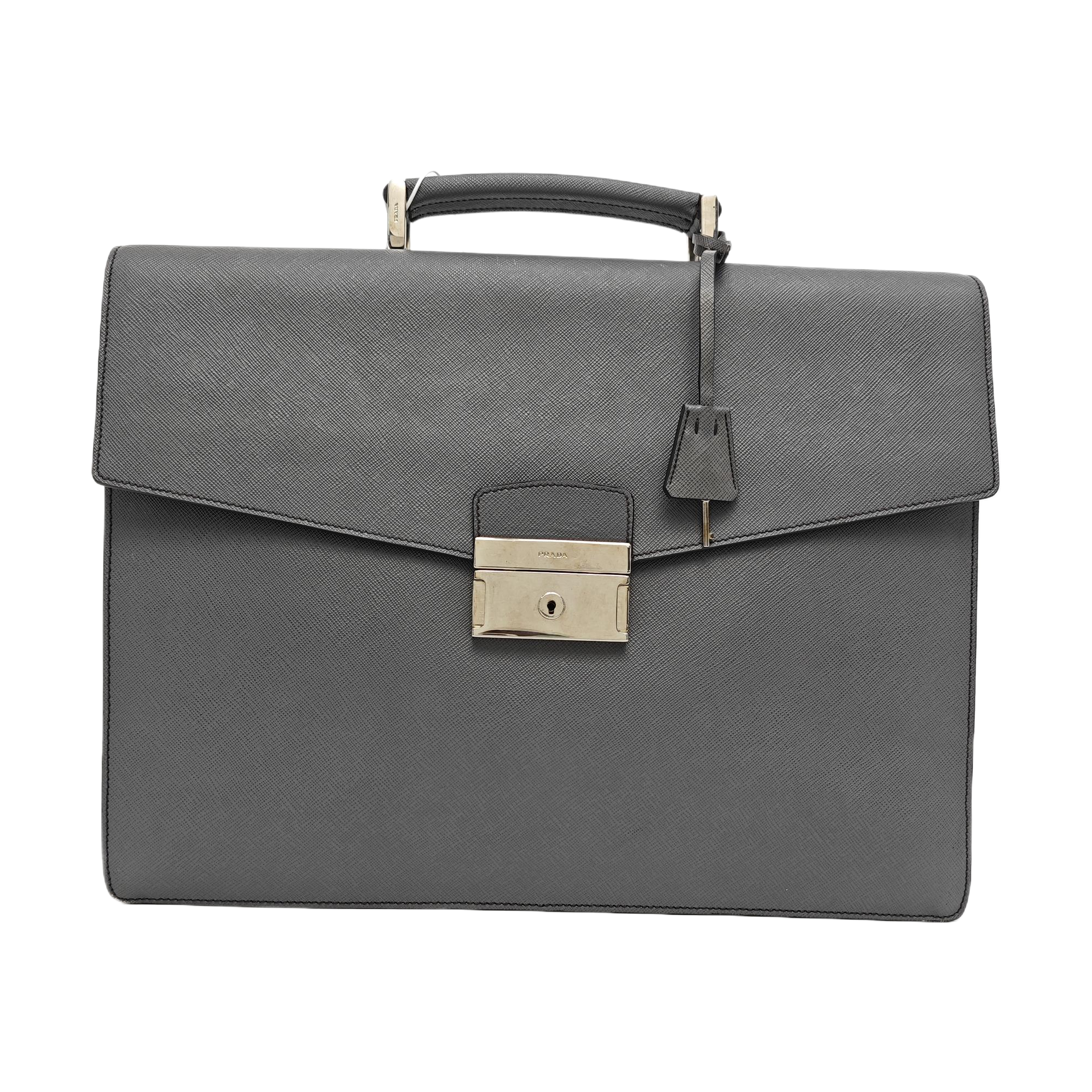 Calfskin Top Handle Bag Gray