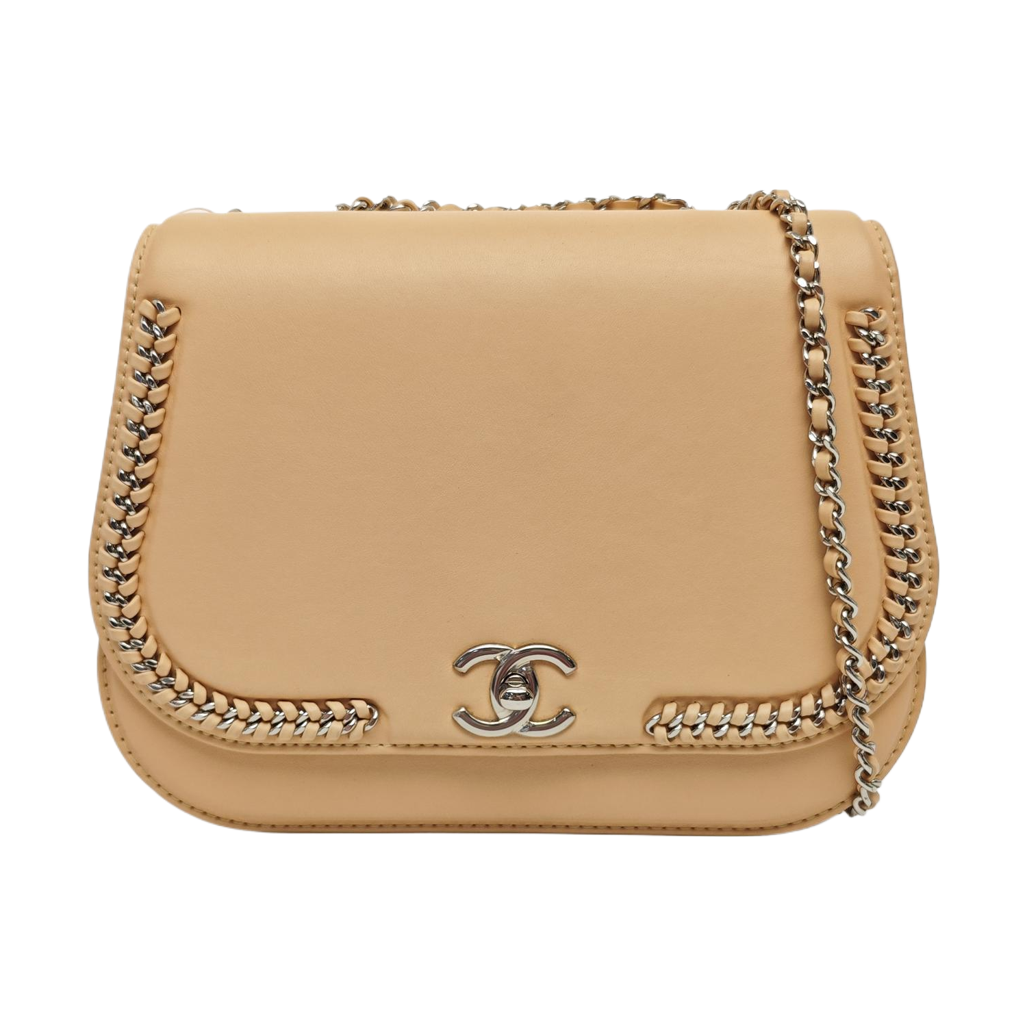 Calfskin Shoulder Bag Beige