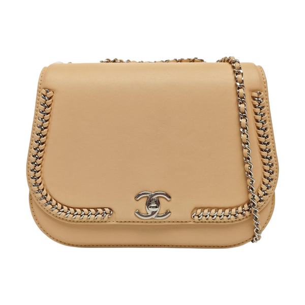 Calfskin Shoulder Bag Beige