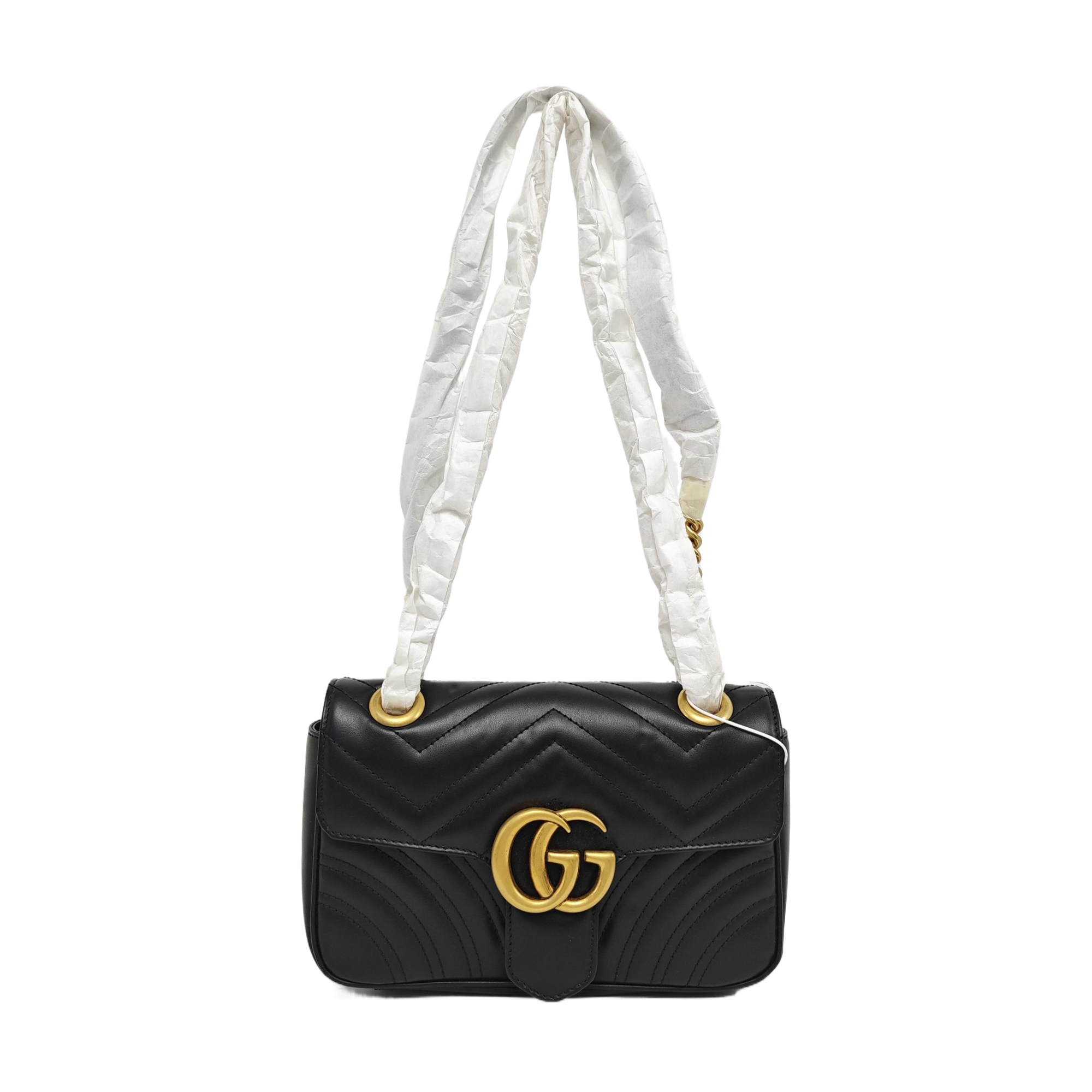GG Marmont Small Quilted Calfskin Black