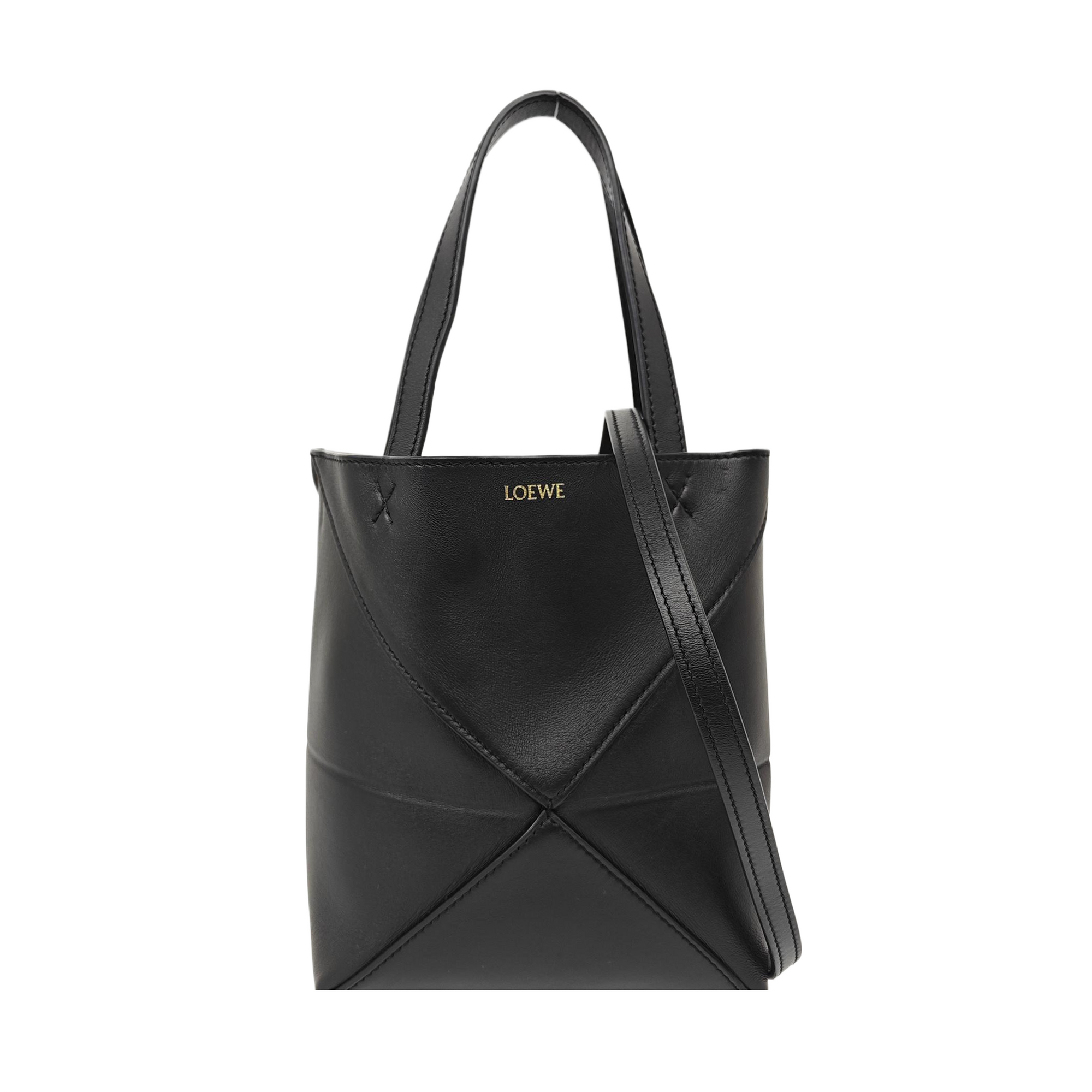 Puzzle Fold Mini Calfskin Black