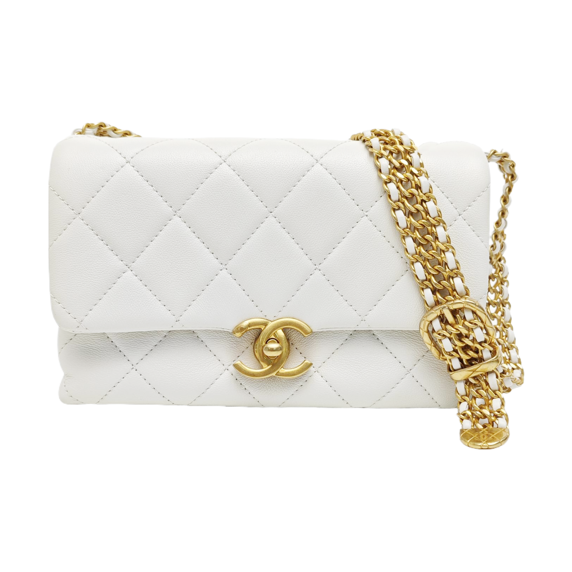 23S Mini Quilted Calfskin White